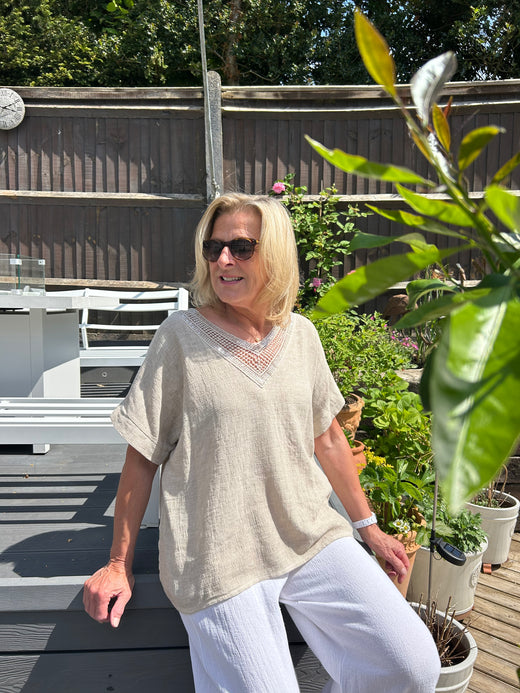 Chrissy V Neck Sequin Top