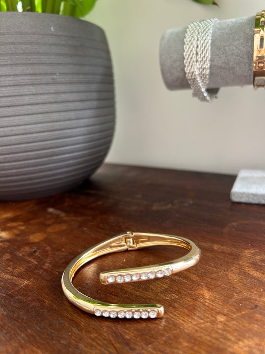 Isla Slim Gold Diamante Cuff