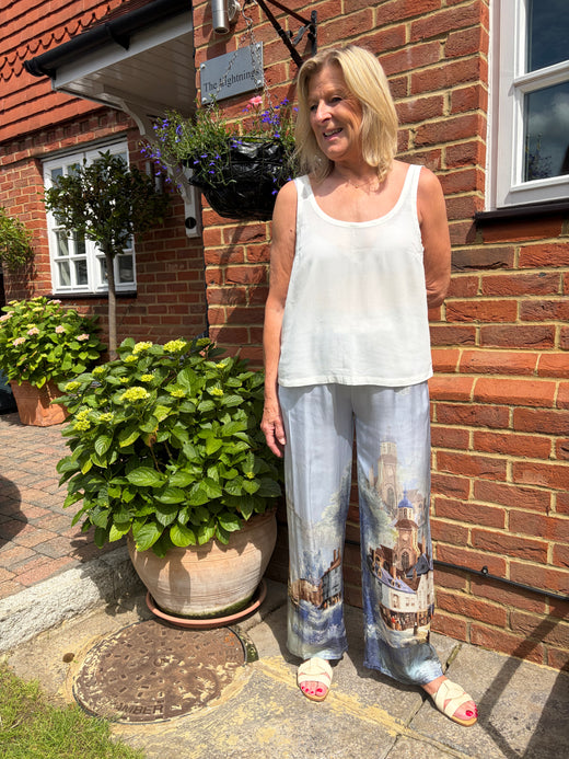 Venetian Silk like trousers M