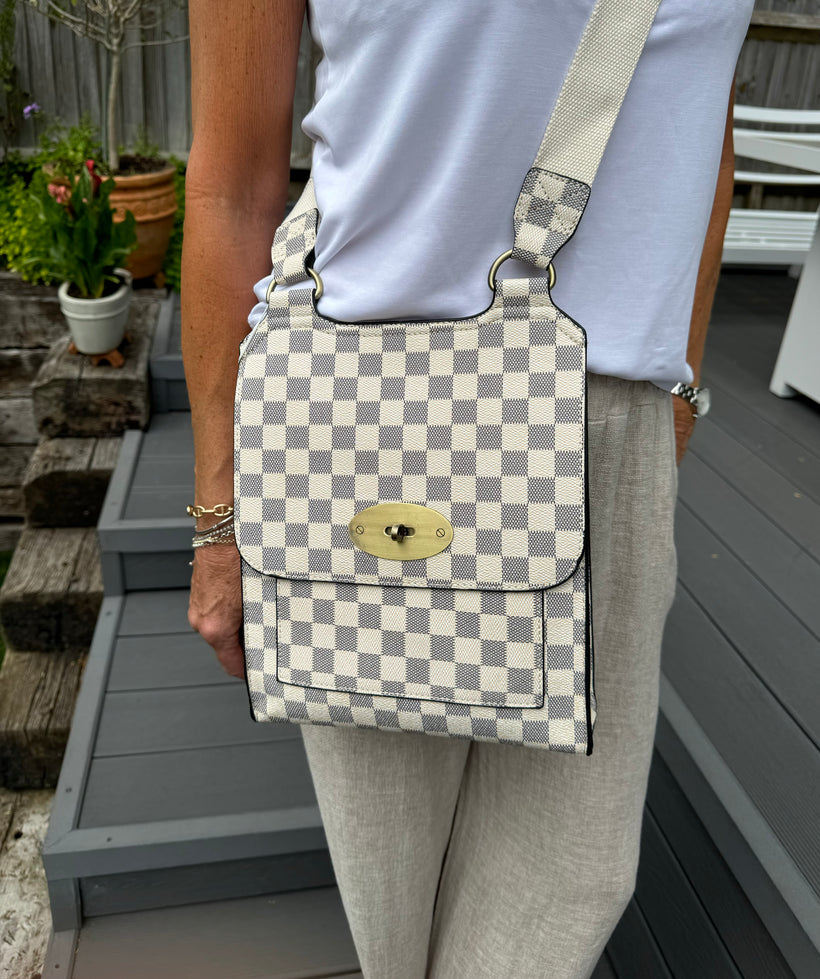 Chequered Satchel Bag