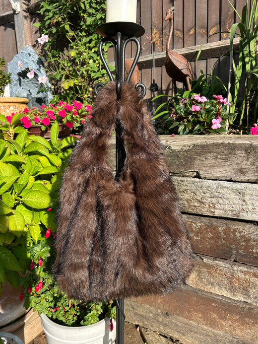 Faux fur bag - chocolate