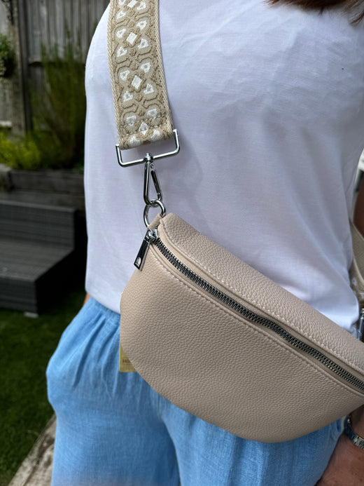 Beige Crossbody Pouch Bag