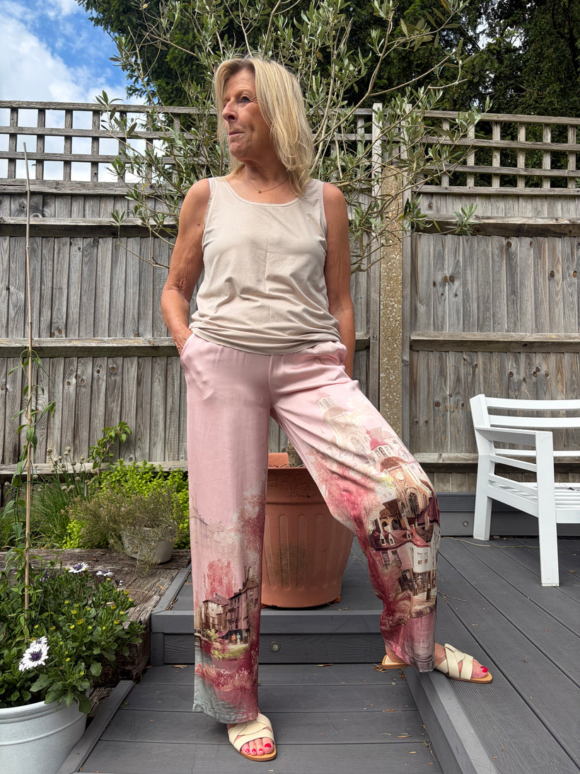 Venetian Silk like trousers M