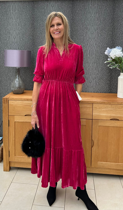 Marnie Midi Dress - faux velvet