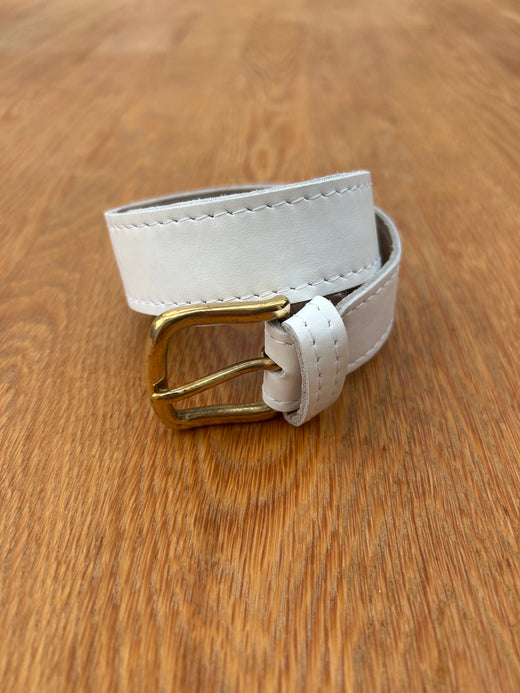 White leather belt