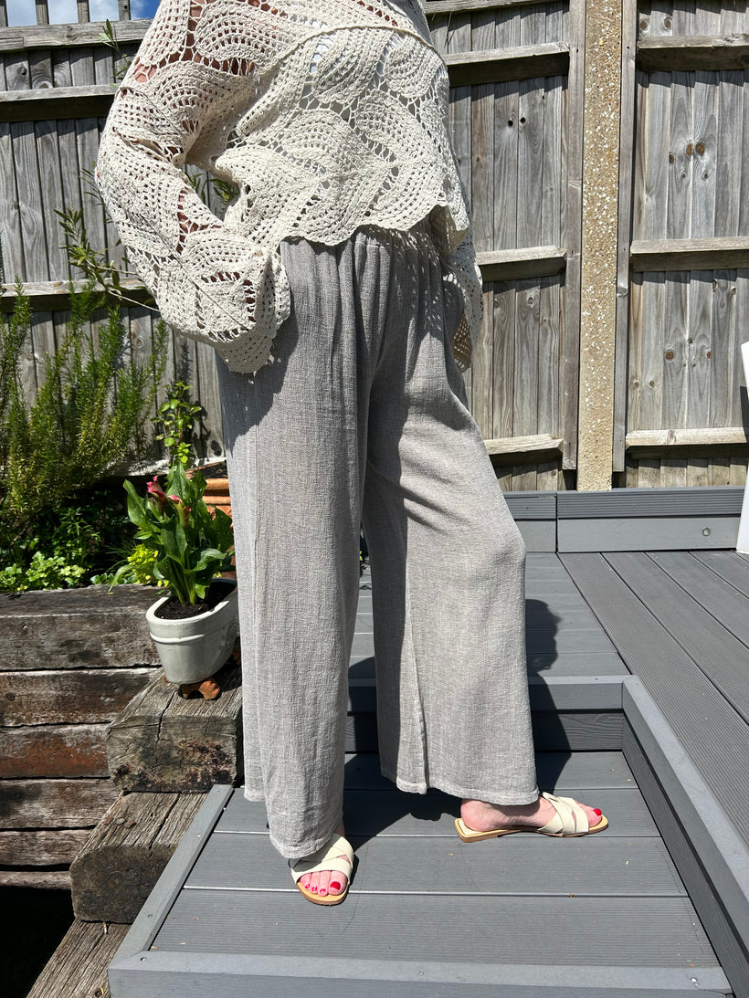 Linen trousers - beige