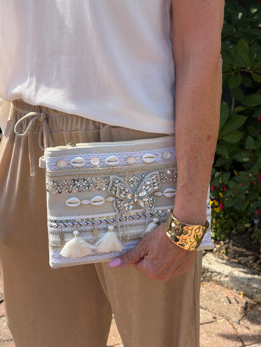 Bali embellished summer clutch
