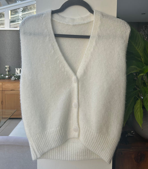 Cream knitted waist coat