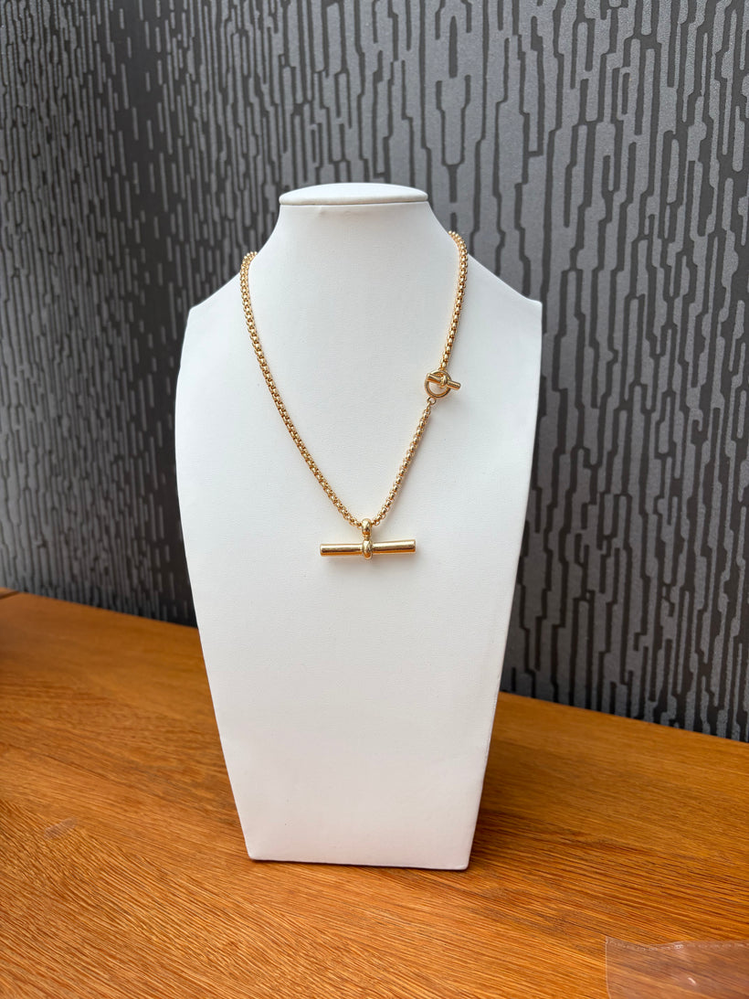 T Bar Necklace with mini T detail