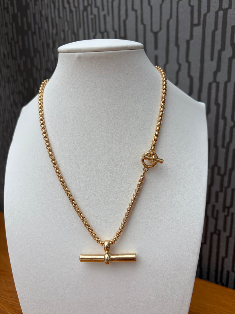 T Bar Necklace with mini T detail