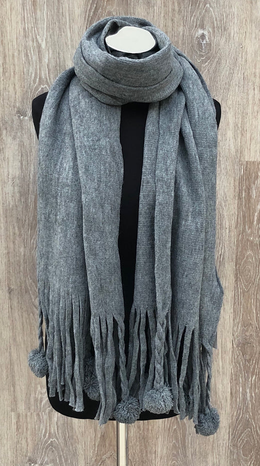 Soft knit grey scarf
