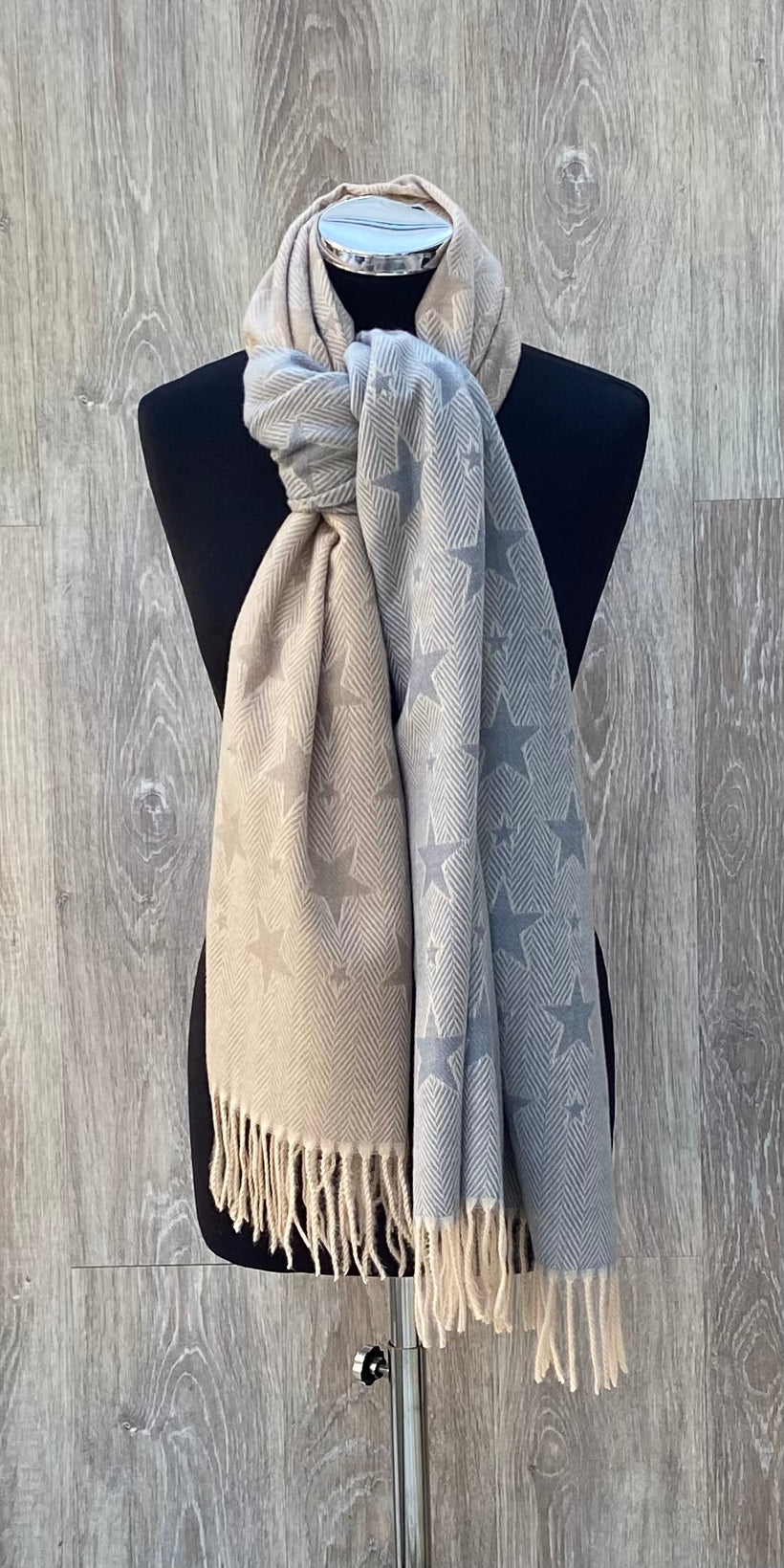Soft Muted Colour Star Scarf