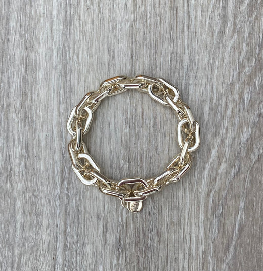 Chunky link muted gold bracelet
